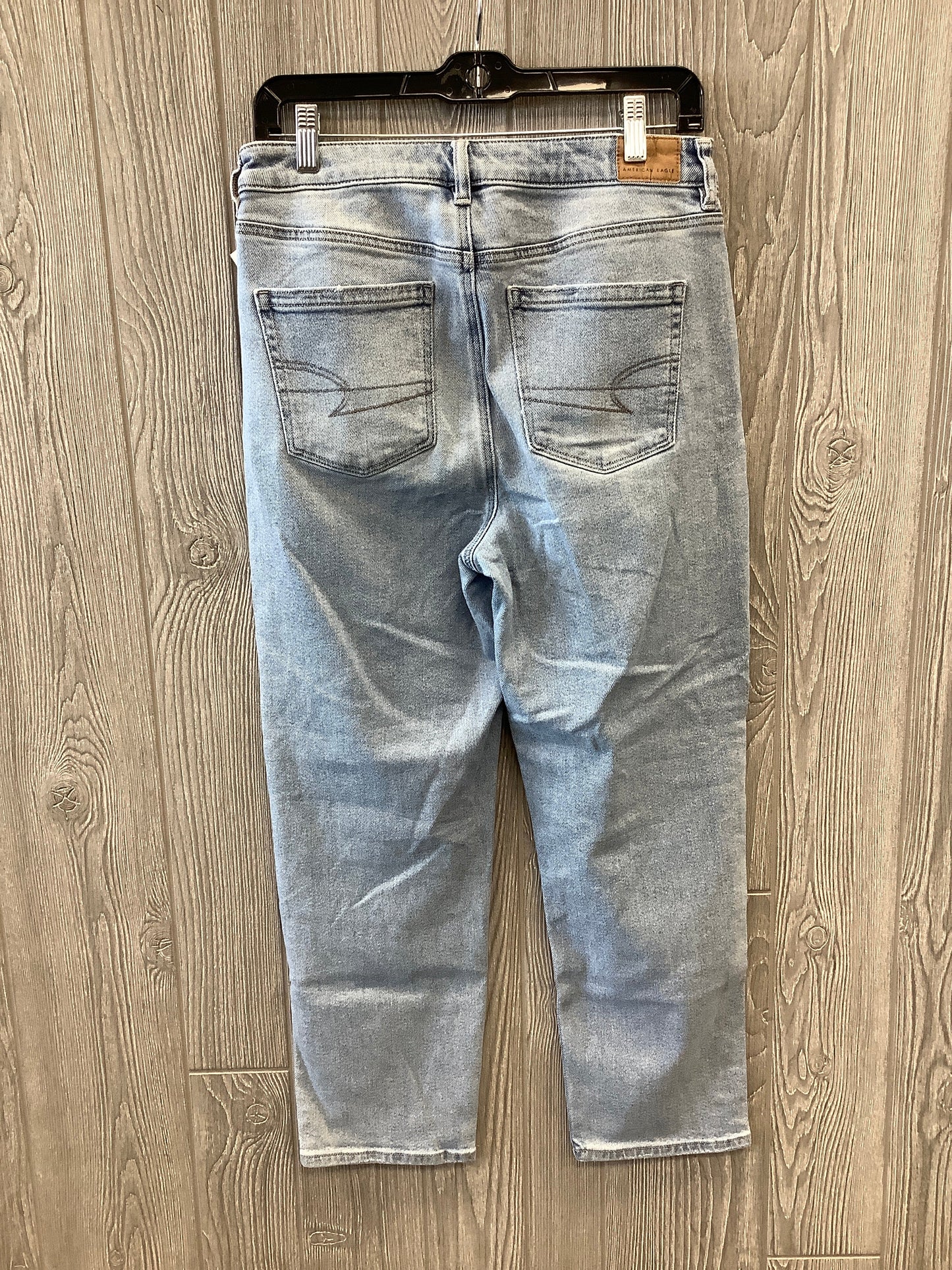 Jeans Straight By American Eagle In Blue Denim, Size: 8