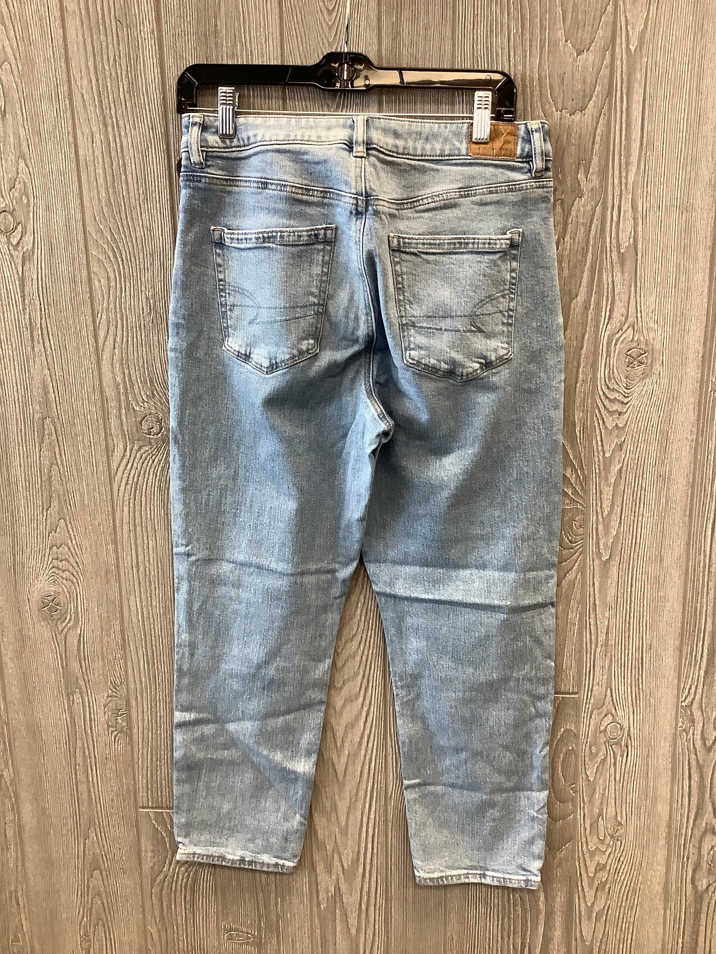 Jeans Straight By American Eagle In Blue Denim, Size: 8