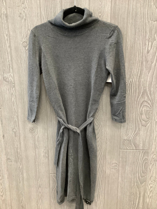 Dress Casual Midi By Ann Taylor In Grey, Size: S