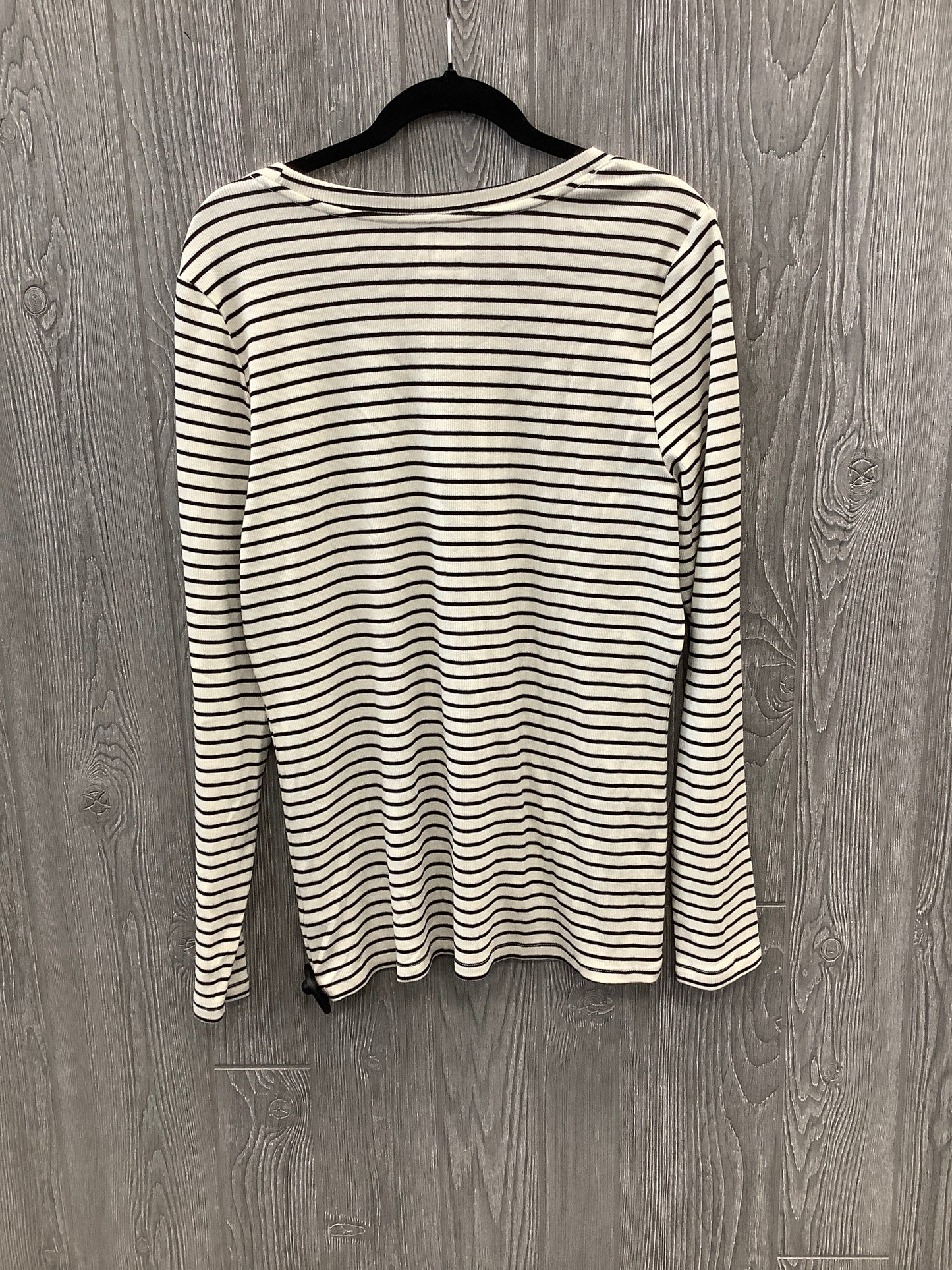 Top Long Sleeve By Time And Tru In Striped Pattern, Size: Xl