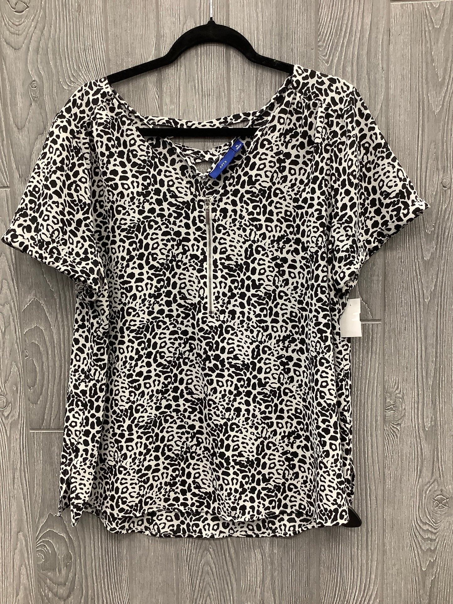 Top Short Sleeve By Apt 9 In Animal Print, Size: Xl