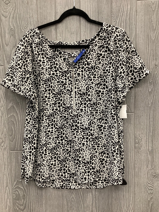 Top Short Sleeve By Apt 9 In Animal Print, Size: Xl