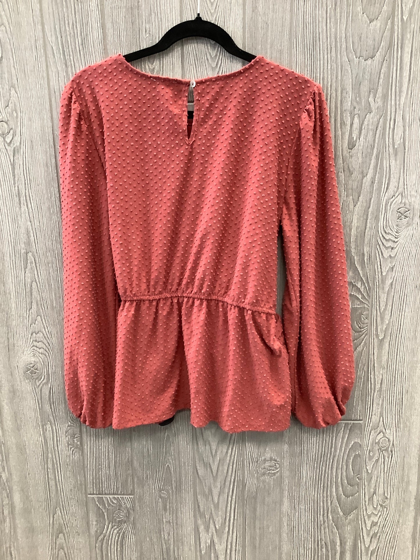 Blouse Long Sleeve By Ava James In Pink, Size: Xl