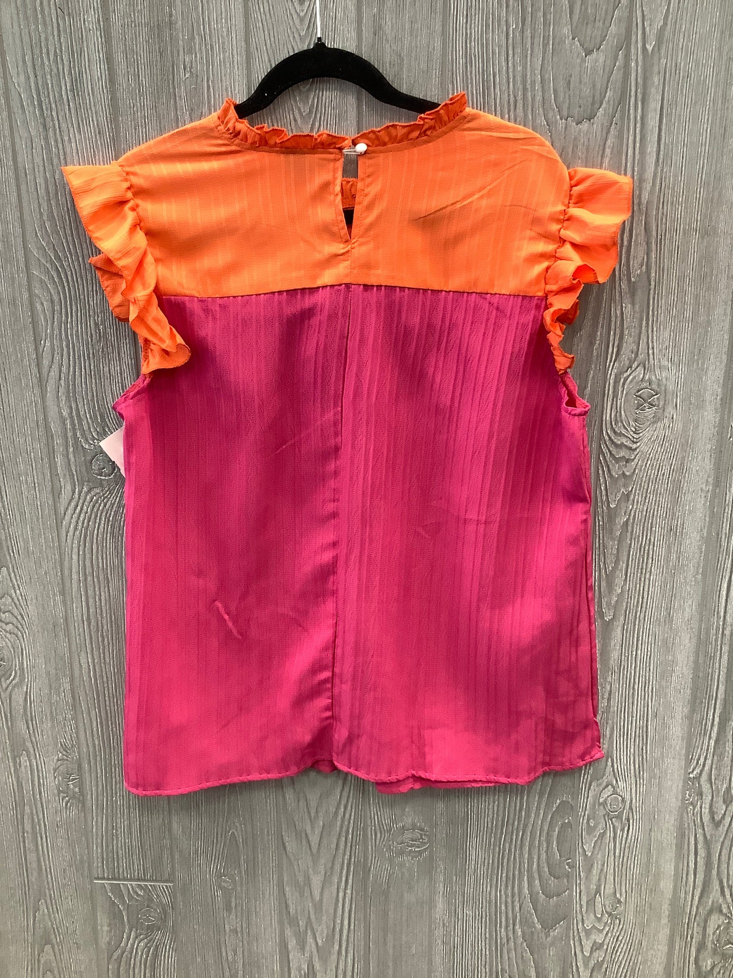 Top Sleeveless By Clothes Mentor In Orange & Pink, Size: 1x