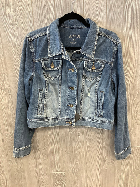 Jacket Denim By Apt 9 In Blue Denim, Size: Xl