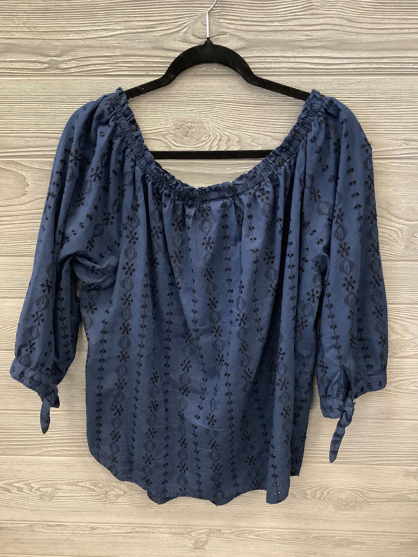 Blouse Long Sleeve By Westport In Blue, Size: 2x