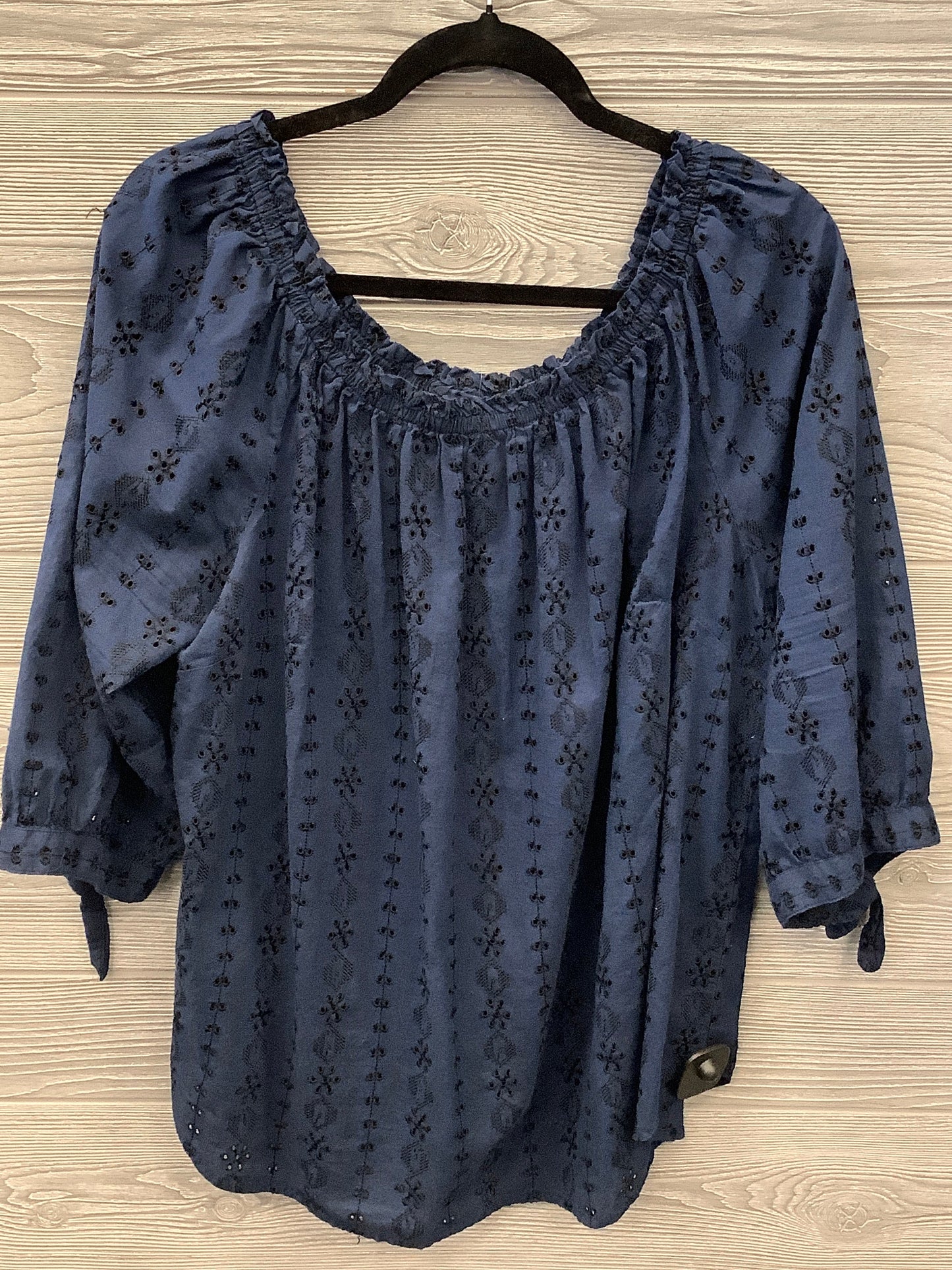 Blouse Long Sleeve By Westport In Blue, Size: 2x