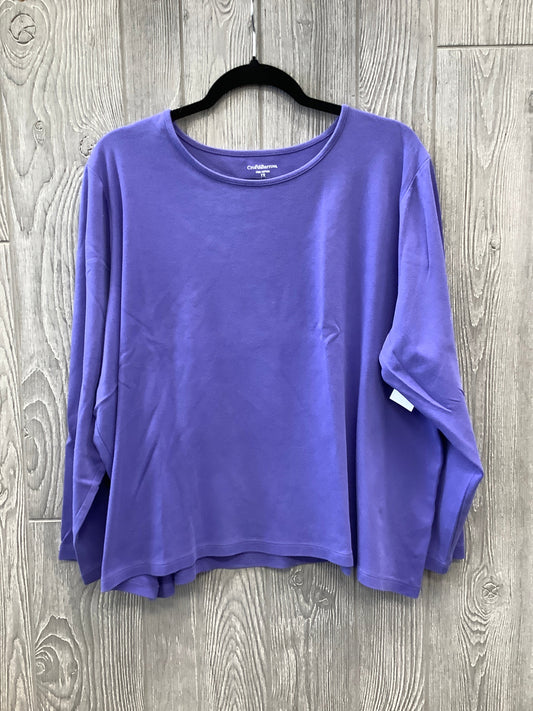 Top Long Sleeve Basic By Croft And Barrow In Purple, Size: 3x