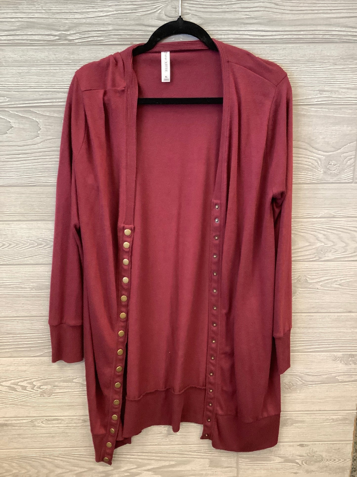 Cardigan By Zenana Outfitters In Red, Size: Xl