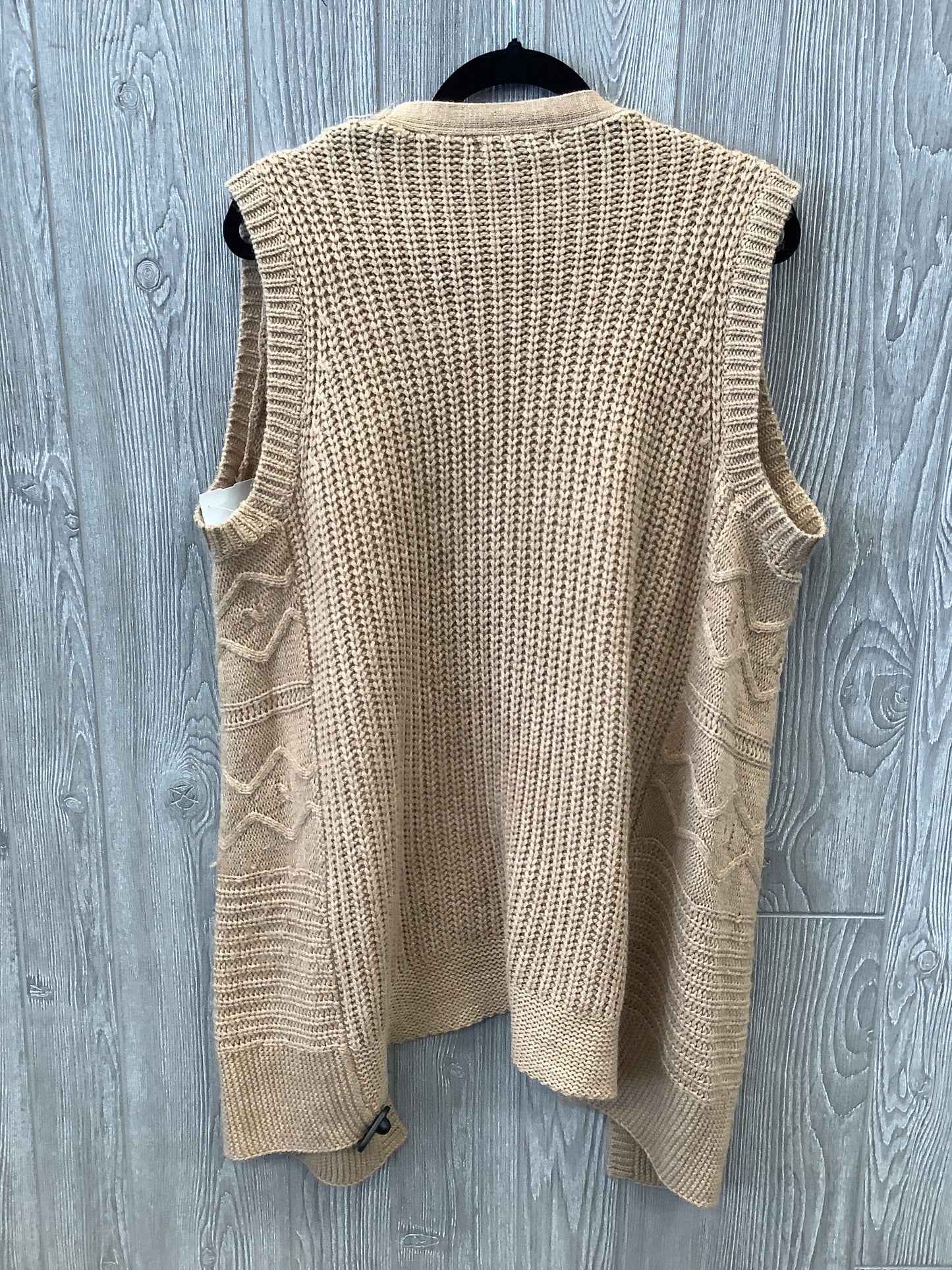 Vest Sweater By Relativity In Tan, Size: L