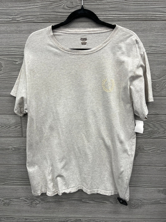 Top Short Sleeve By Pink In Grey, Size: M