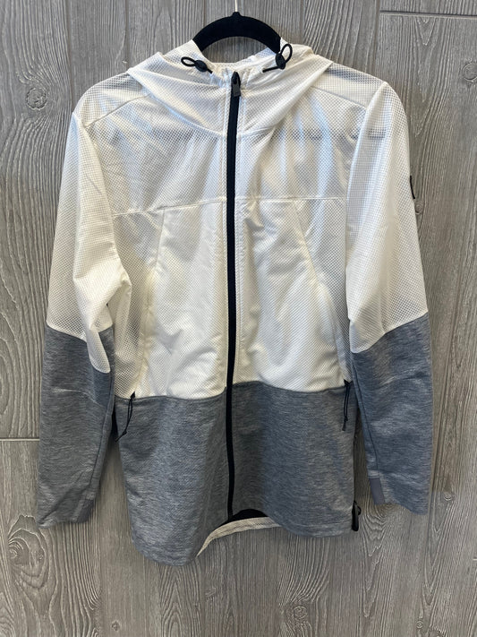 Jacket Windbreaker By Under Armour In Grey & White, Size: S