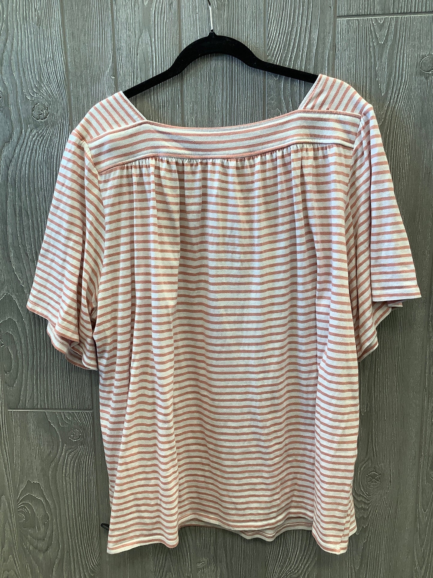 Top Short Sleeve By Croft And Barrow In Striped Pattern, Size: 3x