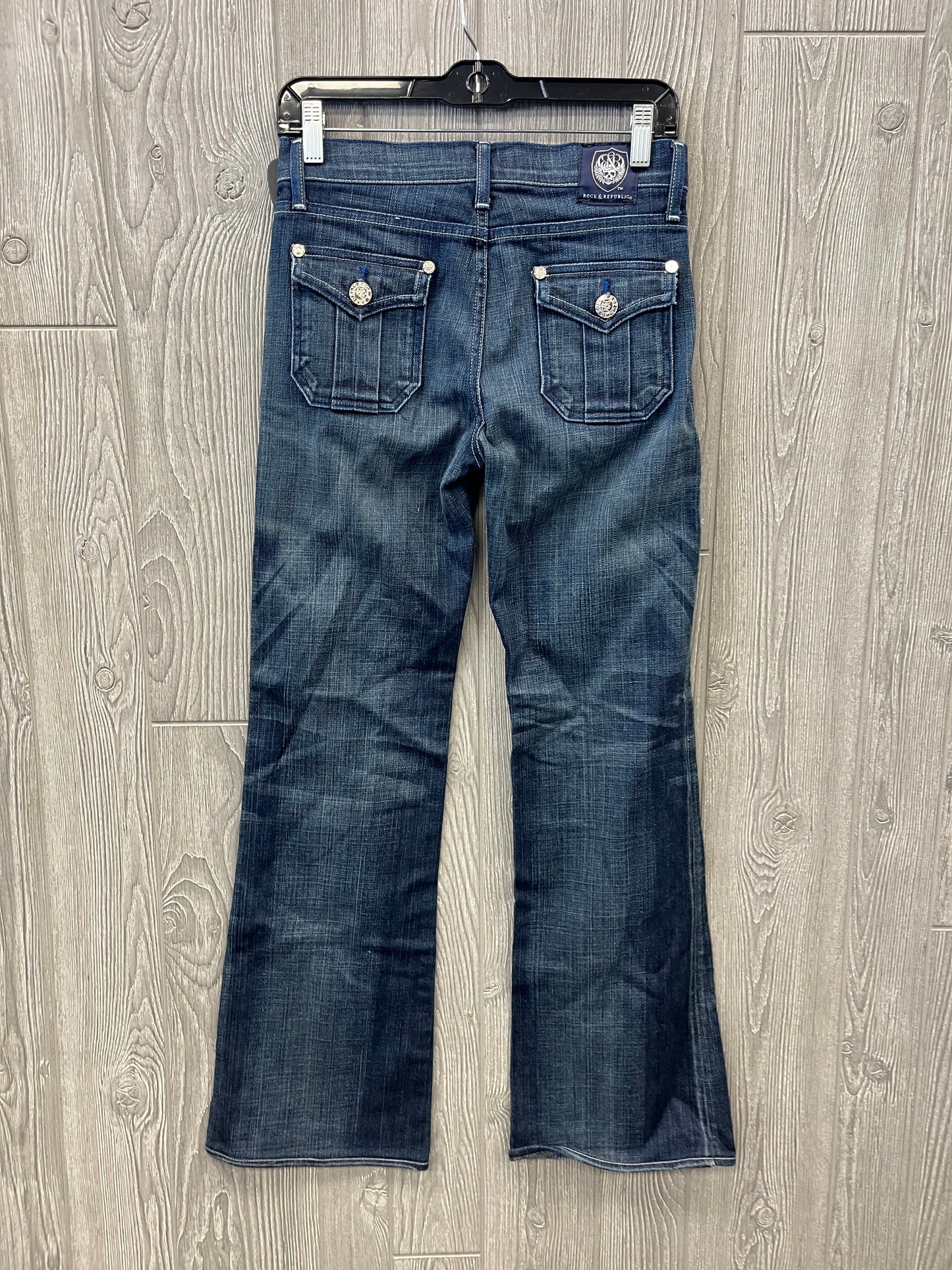 Jeans Boot Cut By Rock And Republic In Blue Denim, Size: 4