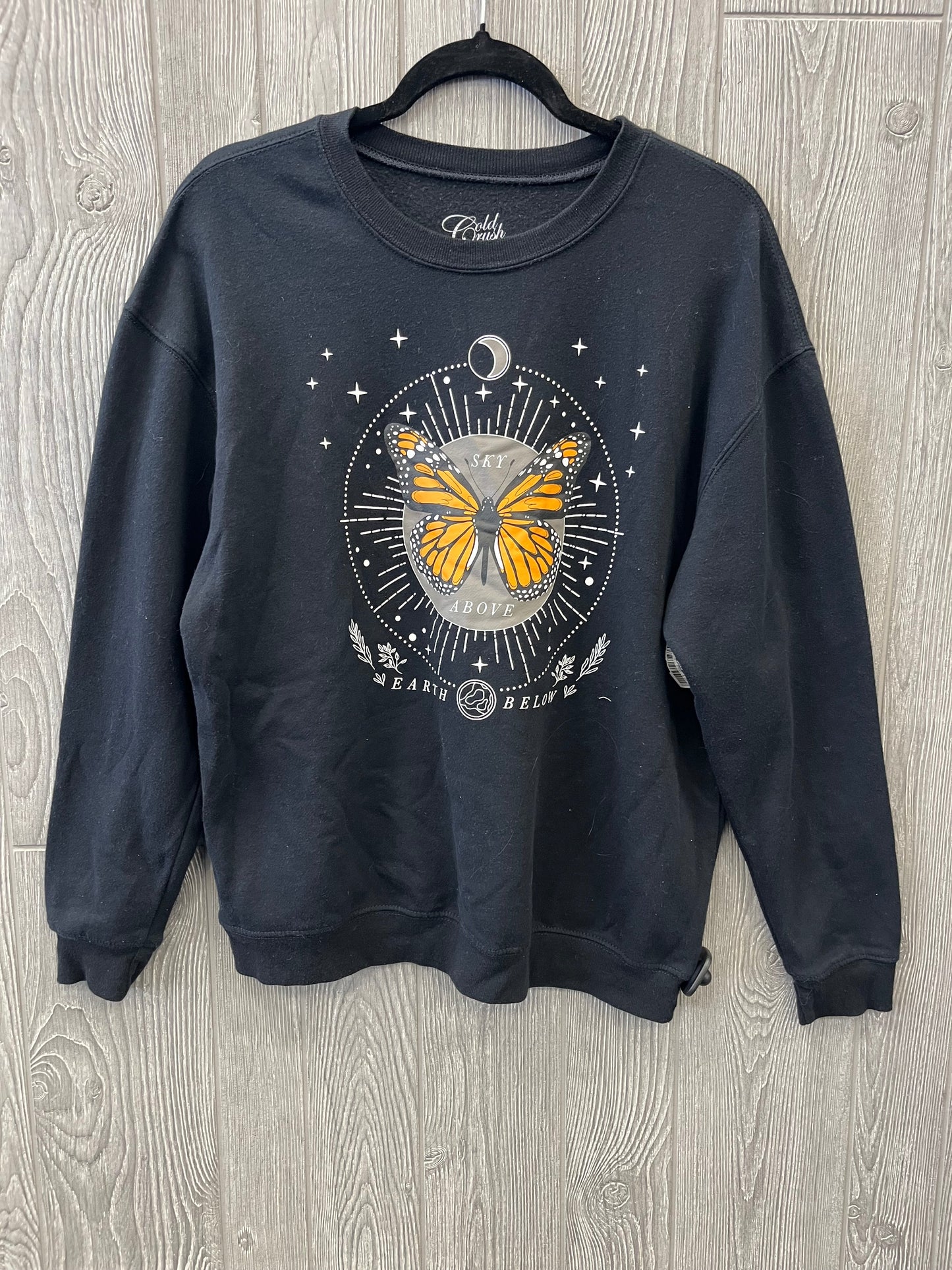 Sweatshirt Crewneck By Clothes Mentor In Black, Size: M