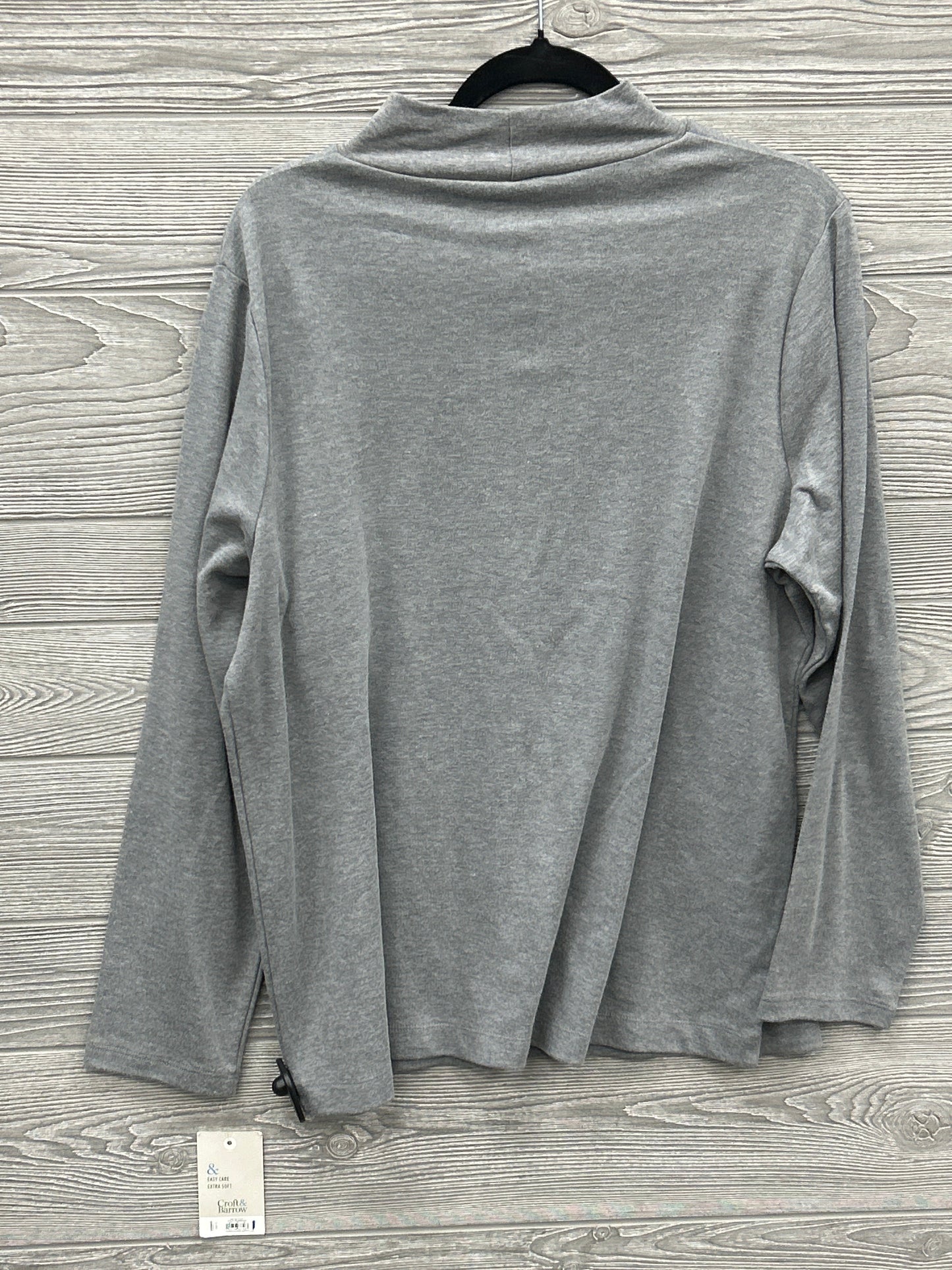 Top Long Sleeve By Croft And Barrow In Grey, Size: 1x