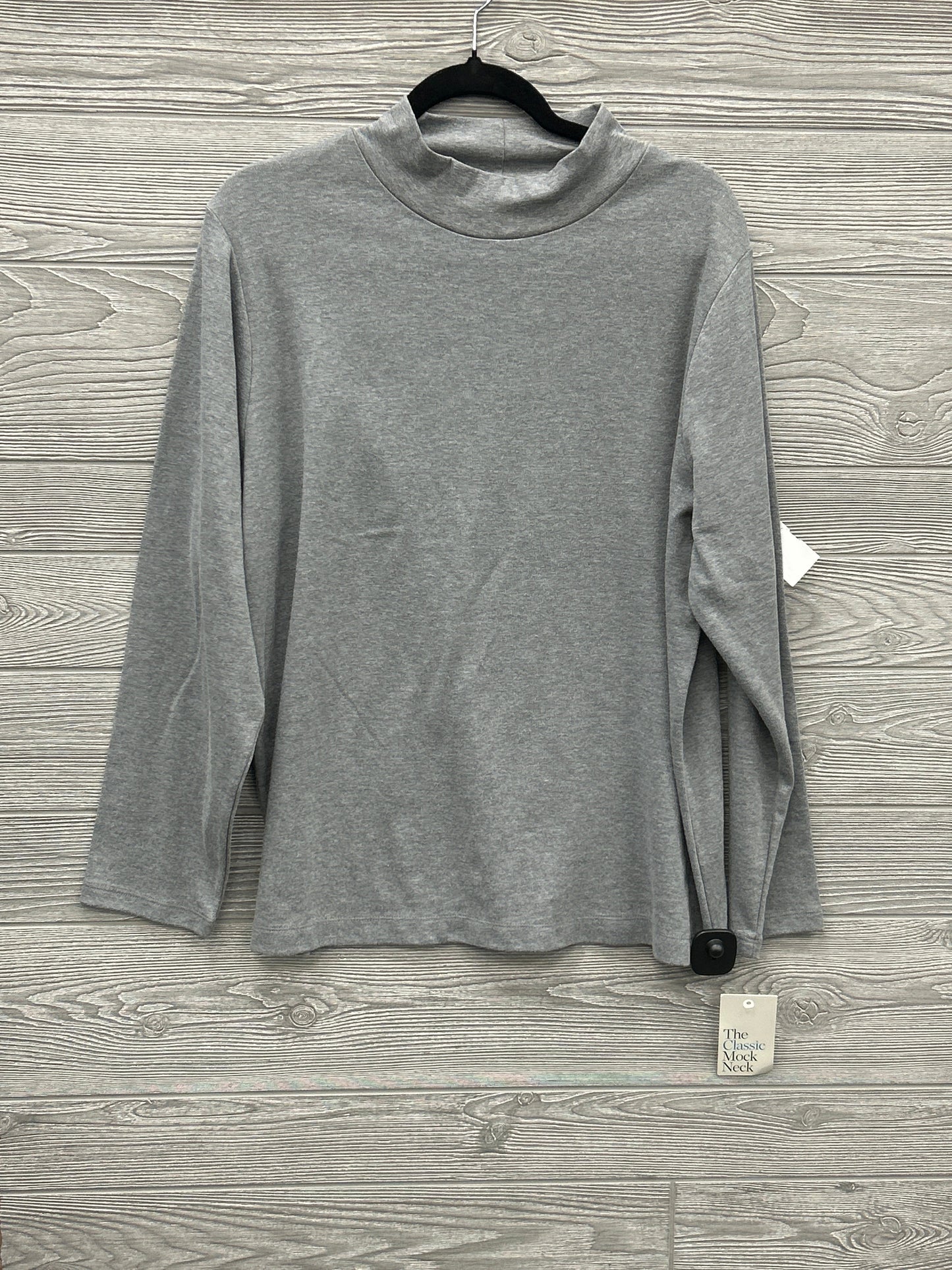 Top Long Sleeve By Croft And Barrow In Grey, Size: 1x