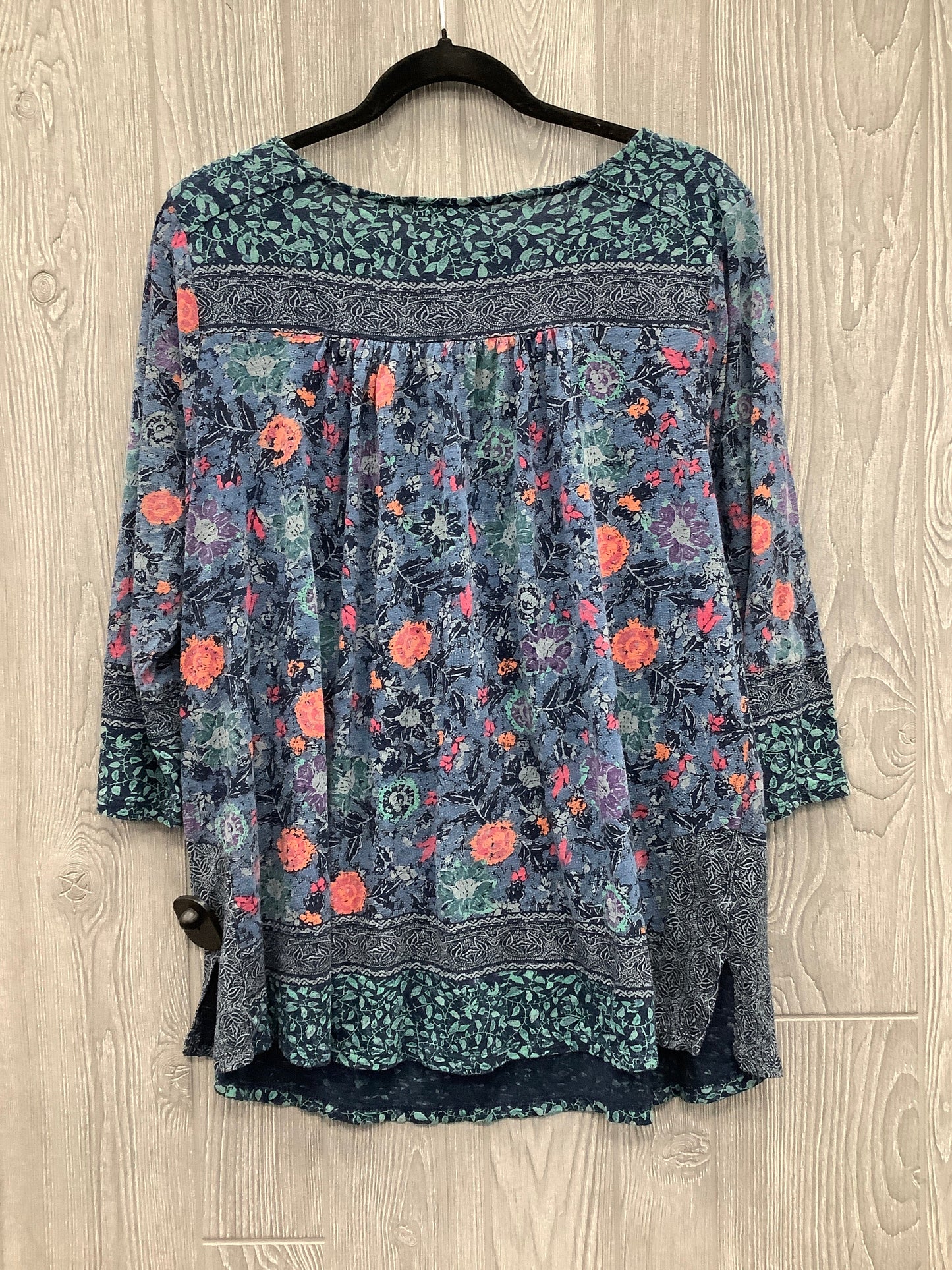 Top Long Sleeve By Lucky Brand In Blue, Size: 2x