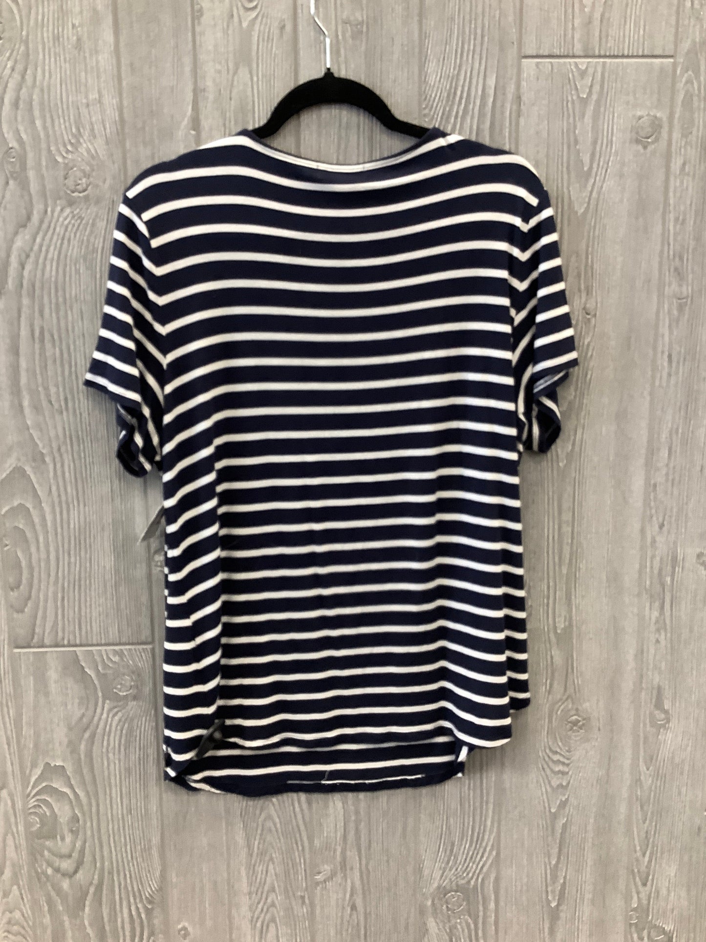 Top Short Sleeve By Calvin Klein In Striped Pattern, Size: Xl