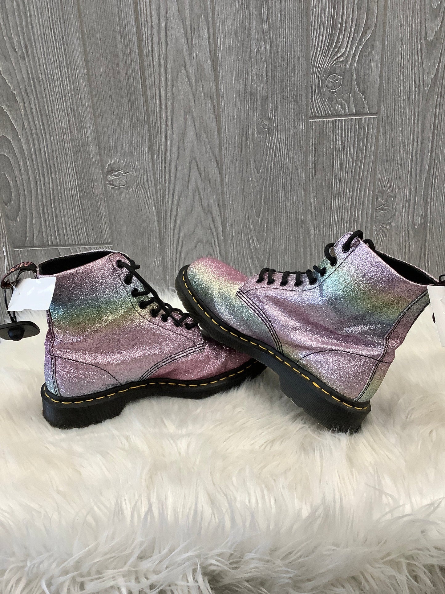 Boots Combat By Dr Martens In Rainbow Print, Size: 9