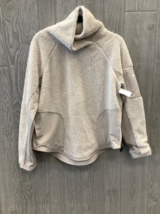 Athletic Sweatshirt Collar By Nike Apparel In Beige, Size: M