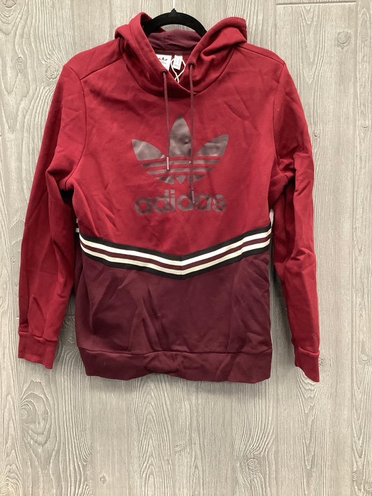 Athletic Sweatshirt Hoodie By Adidas In Red, Size: M