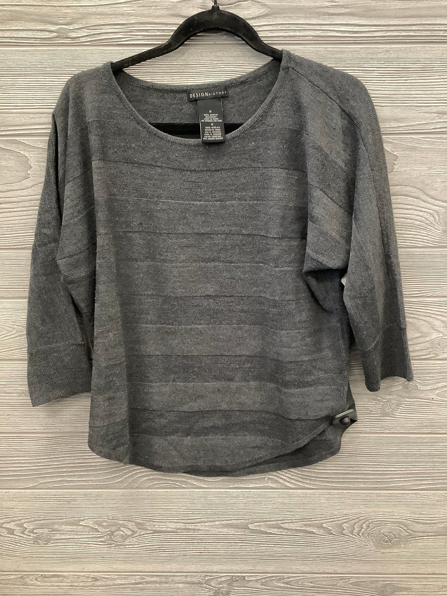 Top Long Sleeve By Design History In Grey, Size: M