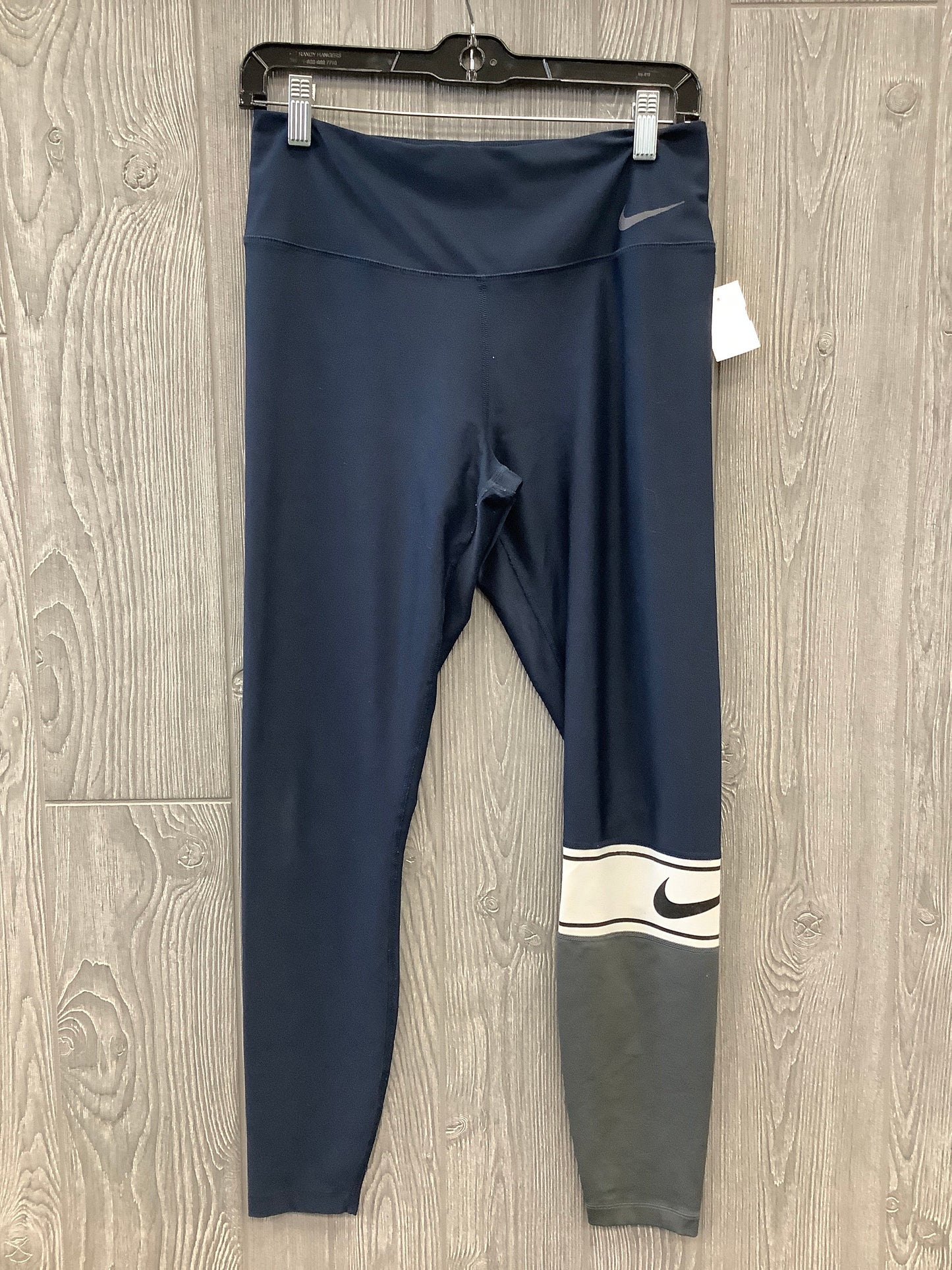 Athletic Leggings By Nike Apparel In Navy, Size: M