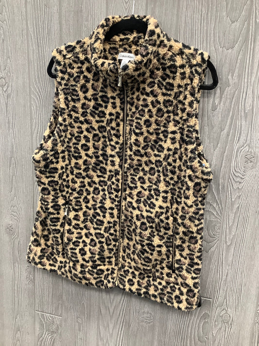 Vest Faux Fur & Sherpa By Calvin Klein In Animal Print, Size: L