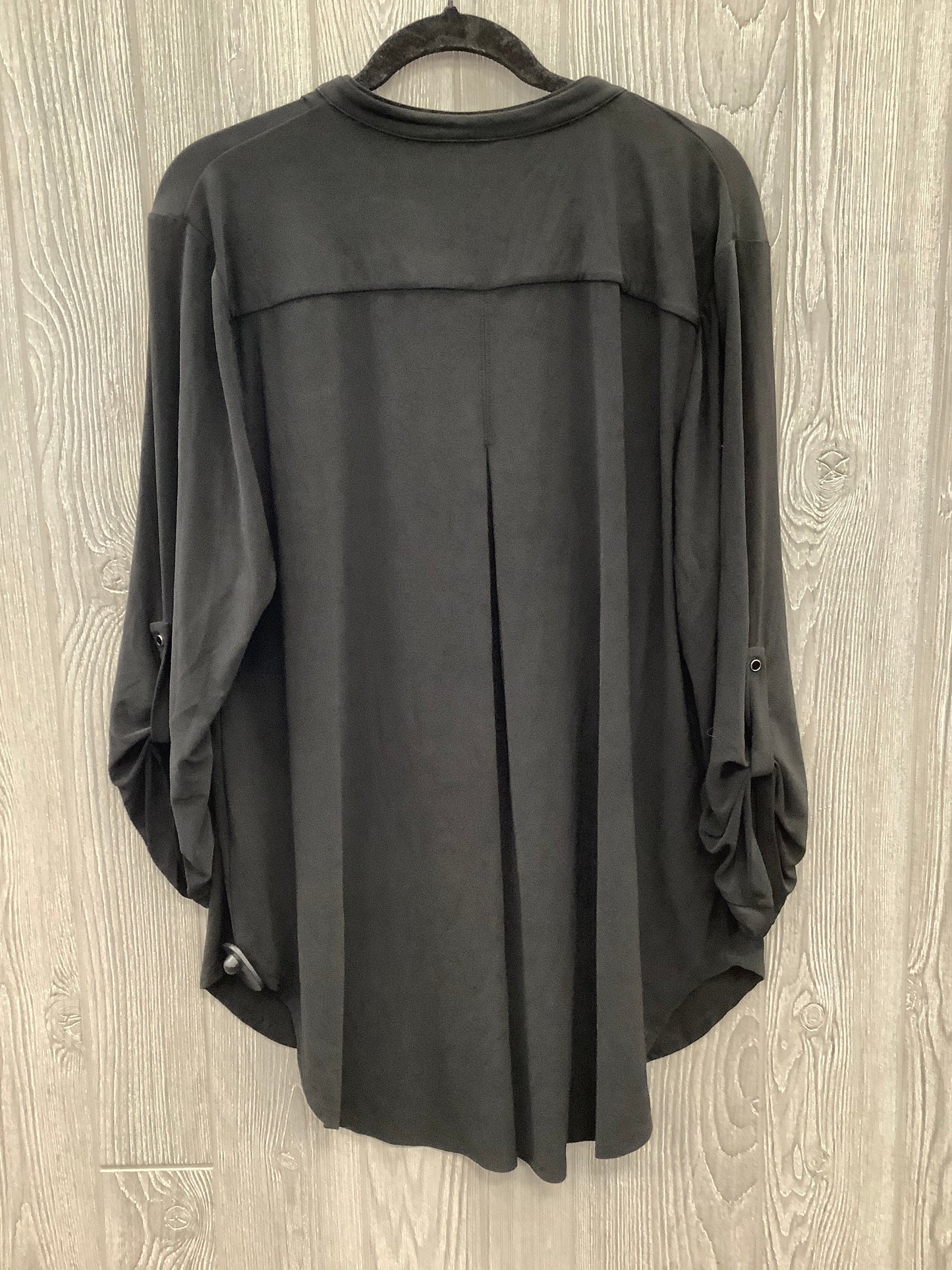 Blouse Long Sleeve By Cato In Black, Size: 18