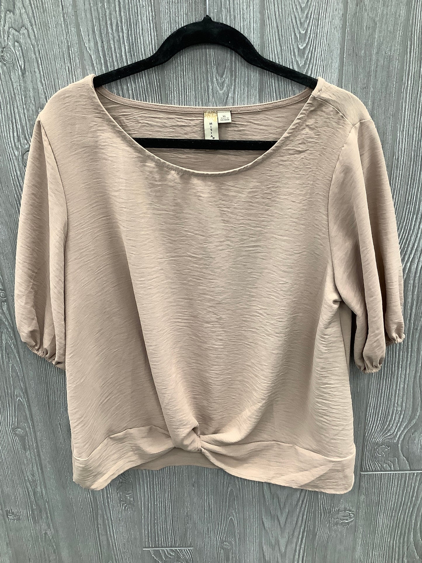 Top Short Sleeve By Misia In Tan, Size: Xl