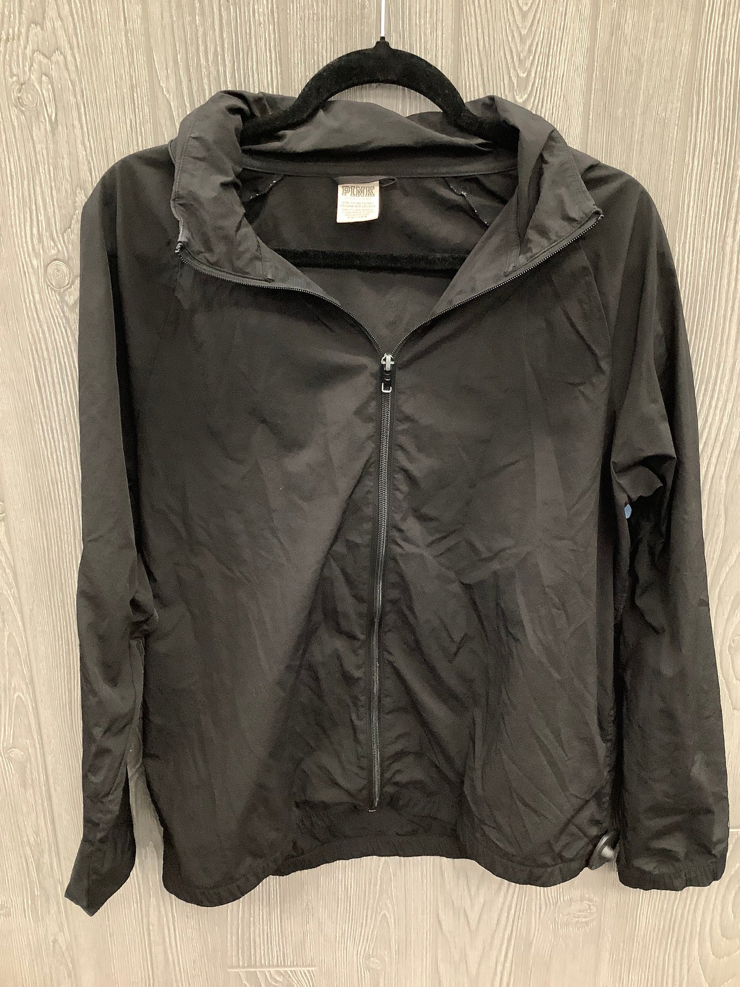 Jacket Windbreaker By Pink In Black, Size: L