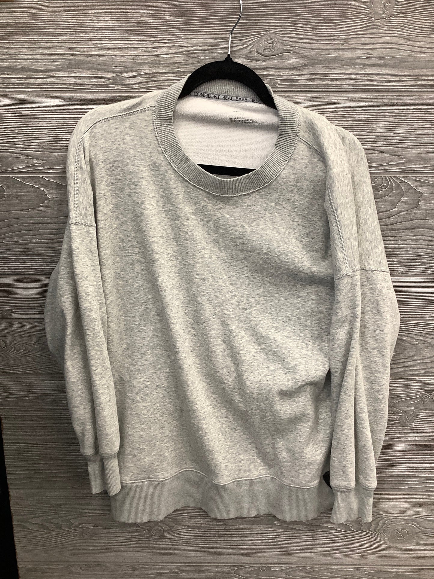 Athletic Sweatshirt Crewneck By Aerie In Grey, Size: S