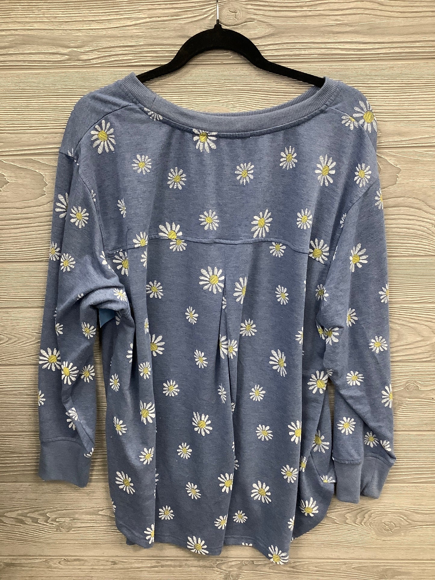 Top Long Sleeve By Jane And Delancey In Blue, Size: 1x