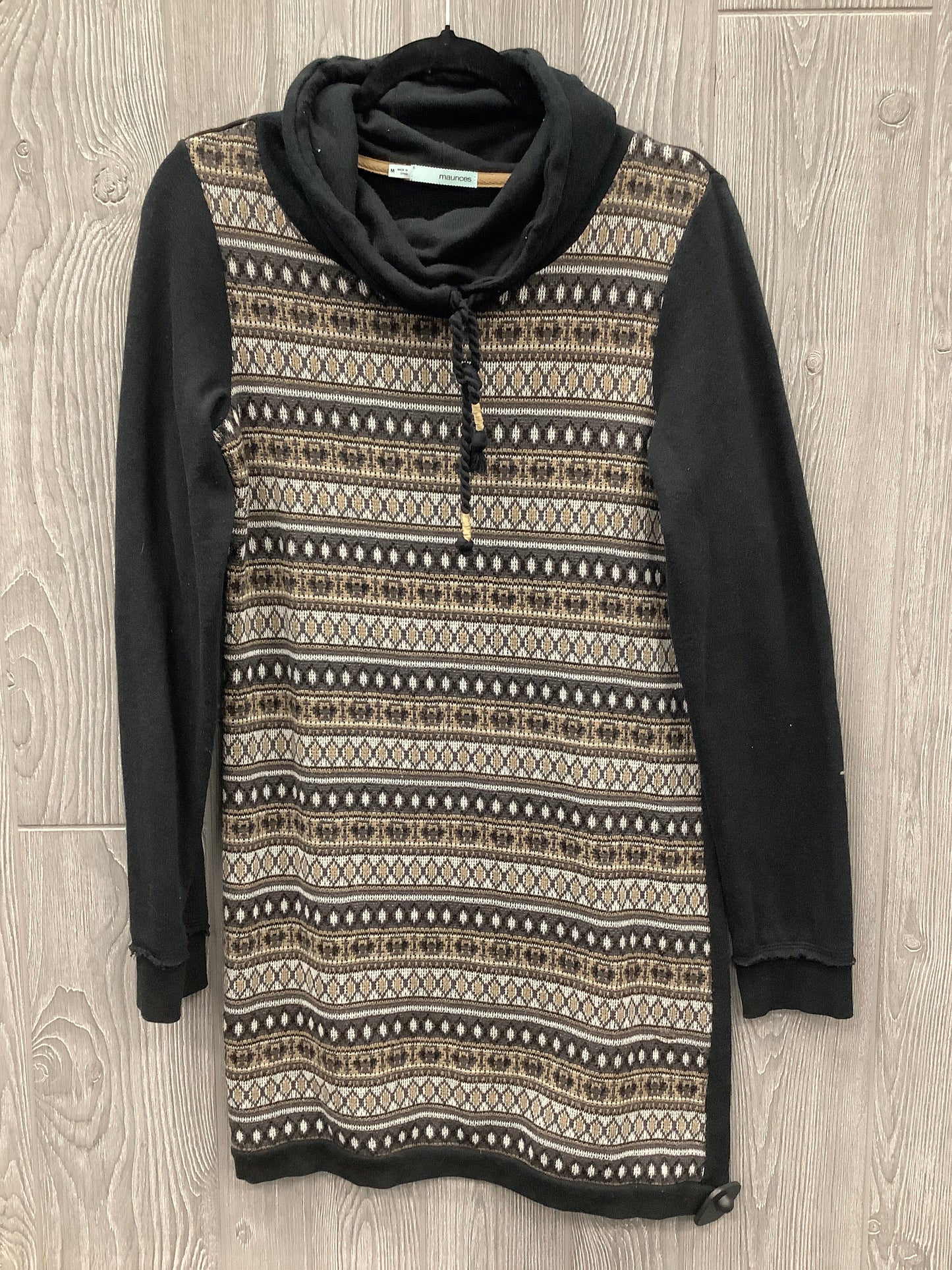 Tunic Long Sleeve By Maurices In Black & Brown, Size: M