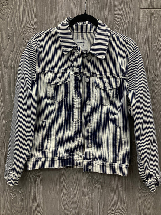 Jacket Denim By Old Navy In Striped Pattern, Size: M