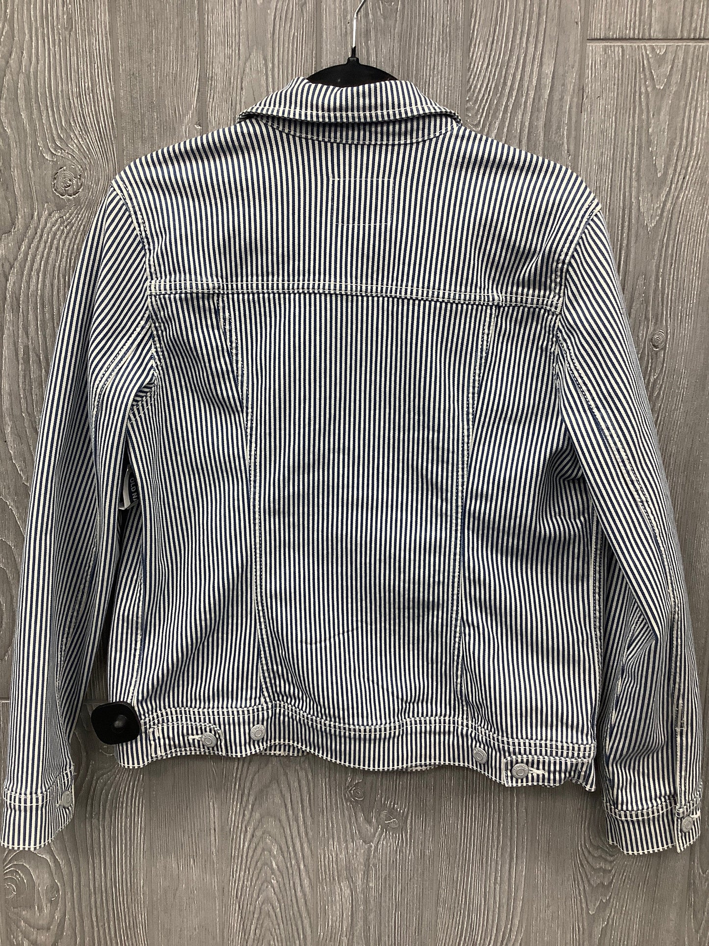 Jacket Denim By Old Navy In Striped Pattern, Size: M