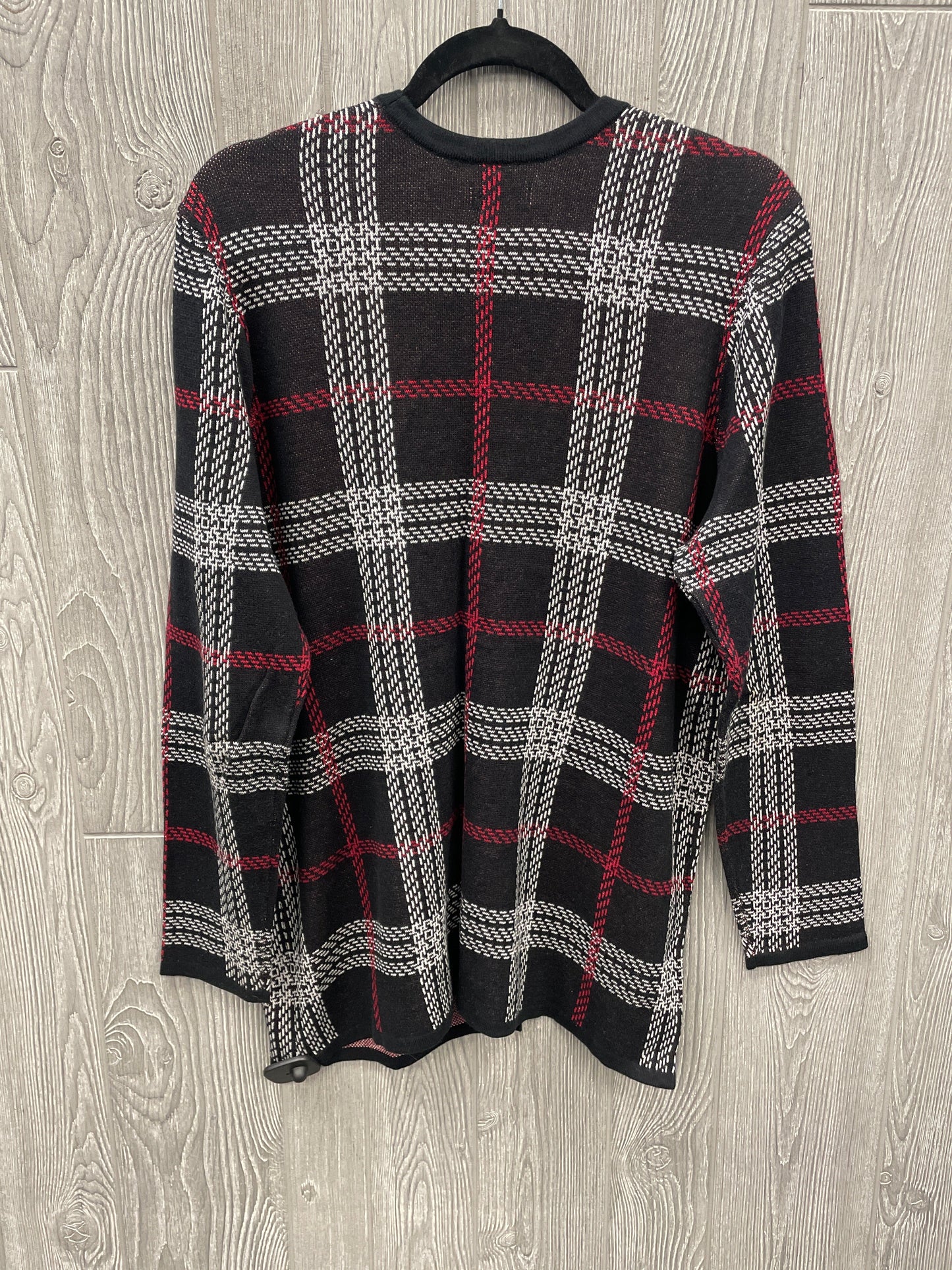 Cardigan By Croft And Barrow In Black & Red, Size: L