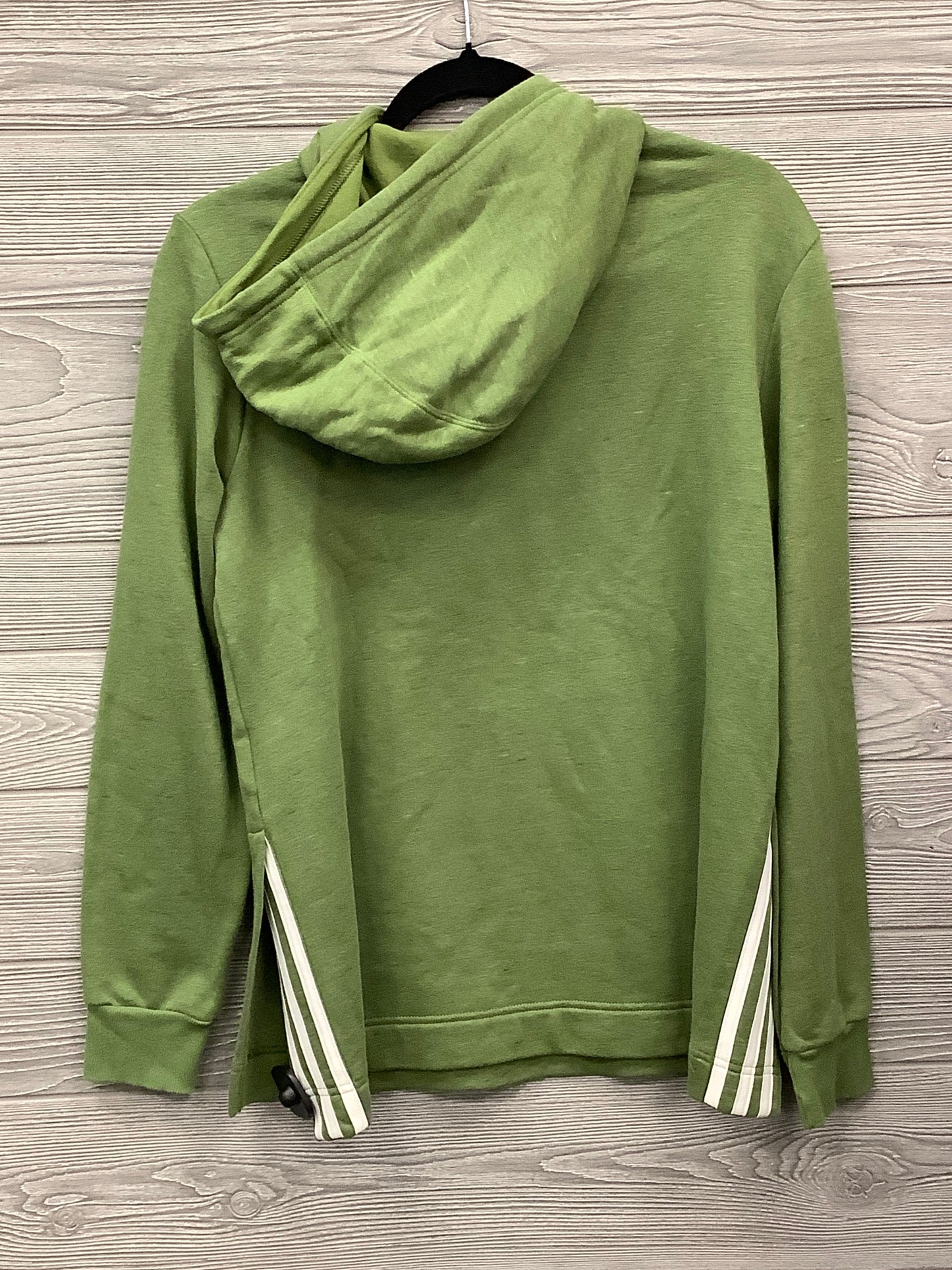 Athletic Top Long Sleeve Hoodie By Adidas In Green, Size: S