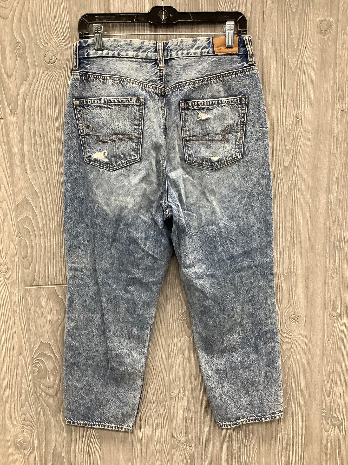 Jeans Straight By American Eagle In Blue Denim, Size: 8