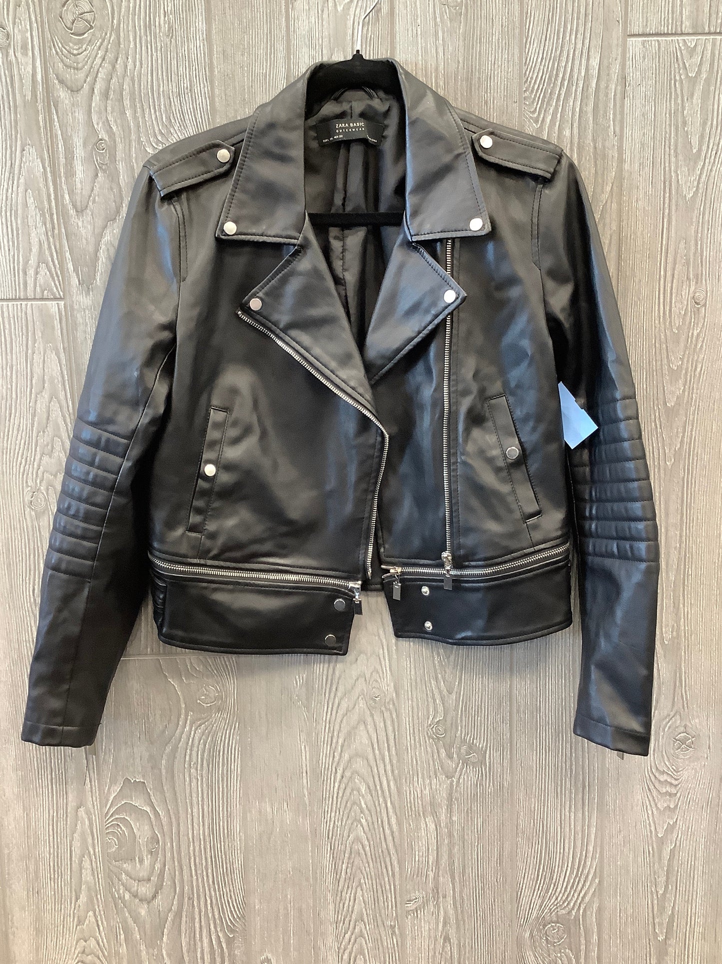 Jacket Moto By Zara Basic In Black, Size: L