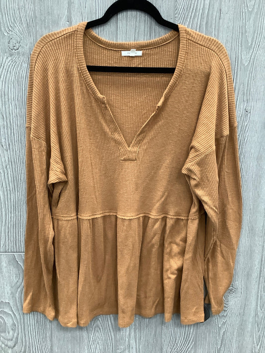 Top Long Sleeve By Maurices In Brown, Size: Xl