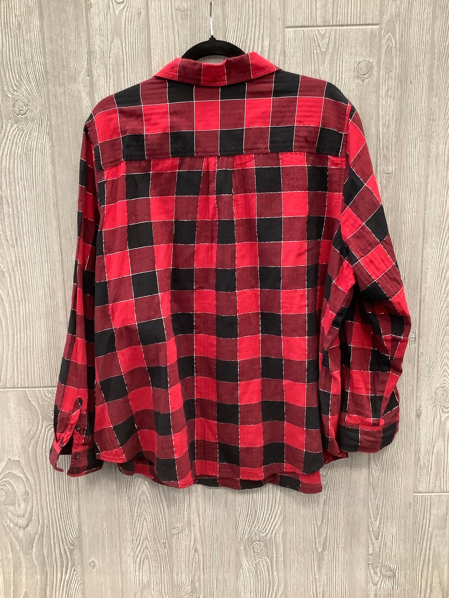 Top Long Sleeve By St Johns Bay In Red, Size: 3x