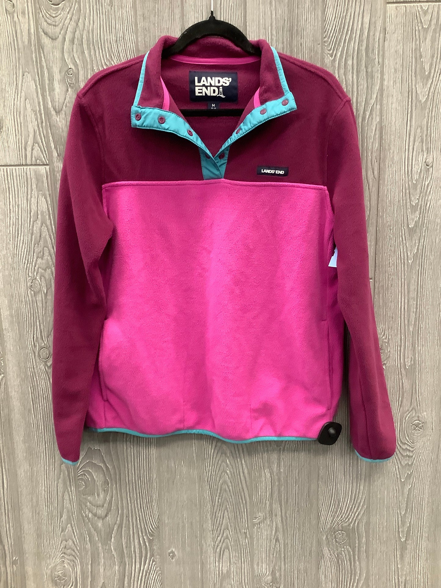 Sweatshirt Collar By Lands End In Pink & Purple, Size: M