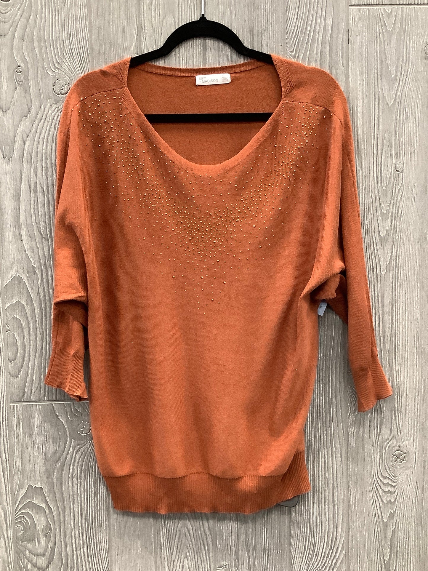 Top Long Sleeve By 89th And Madison In Orange, Size: Xl