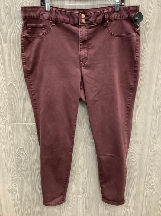 Jeans Jeggings By Maurices In Maroon, Size: 24