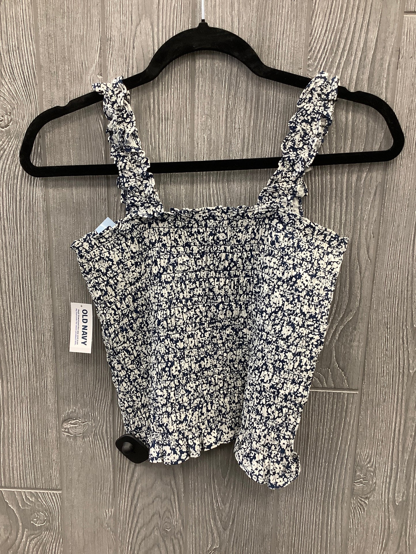 Top Sleeveless By Old Navy In Blue & White, Size: S