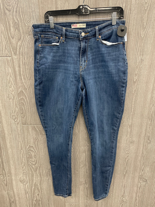 Jeans Skinny By Levis In Blue Denim, Size: 14l