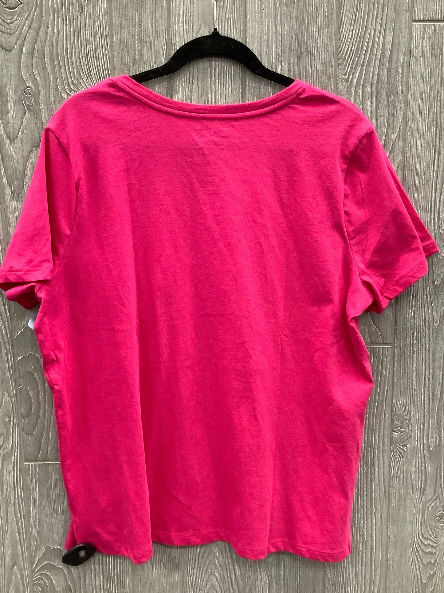 Top Short Sleeve Basic By Time And Tru In Pink, Size: Xxl