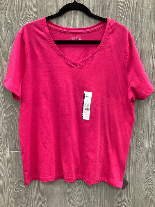 Top Short Sleeve Basic By Time And Tru In Pink, Size: Xxl